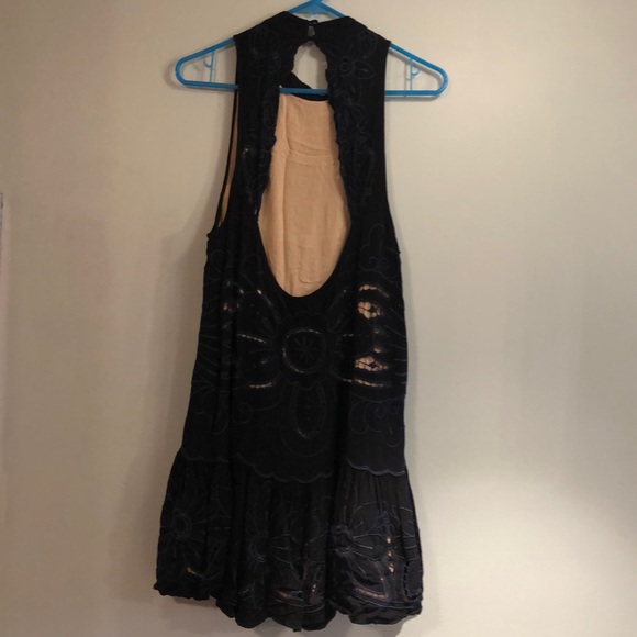 Free People high neck, backless embroidered dress - Picture 2 of 2